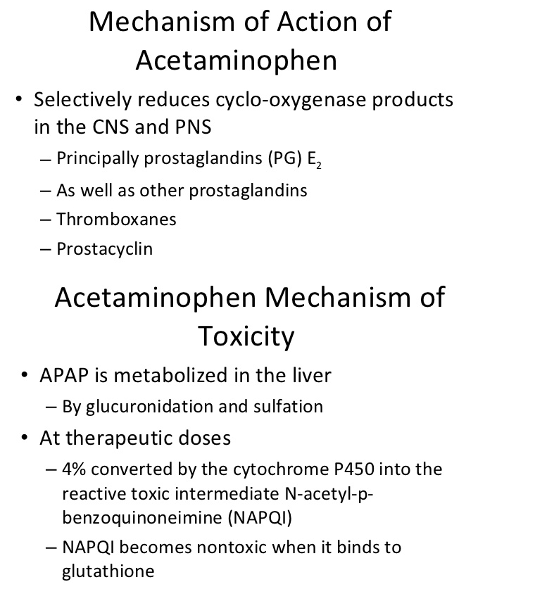 acetaminophen Mechanism