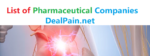 The List of Main Pharmaceutical Manufacturers