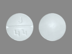 Aurolife Trazodone 50 mg – 13107-0079  –  J 43 Pill – white round, 7mm