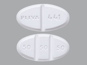 Teva Trazodone 150 mg - PLIVA 441 50 50 50 Pill - white oval, 19mm